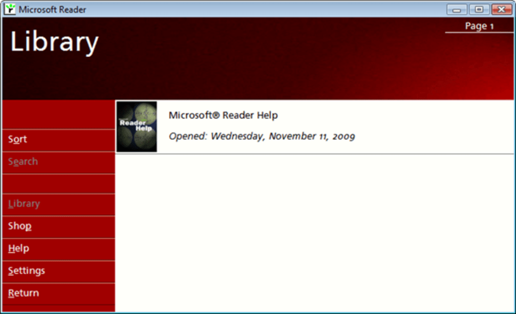 Microsoft Reader Interface (2009)